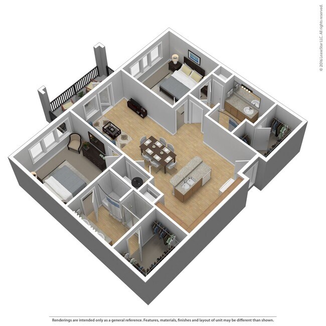 2 Bed 2 Bath 1251 SqFt (1143 Net) 04310 floor plan
